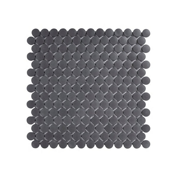 Unglazed Dark Gray Penny Porcelain Mosaic Unglazed Dark Gray Penny Porcelain Mosaic