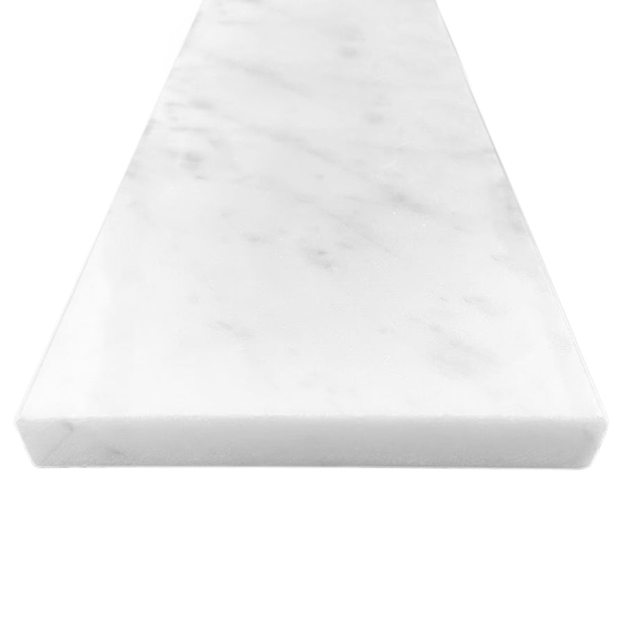 Custom Length Cut From 4x60 White Carrara Marble Thresholds Door Saddles Window Sills Shower Curbs Standard Bevel Polished