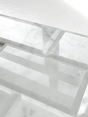 Italian White Carrara Beveled Peel and Stick Brick Mosaics for Kitchen Backsplash 2" x 4" Polished