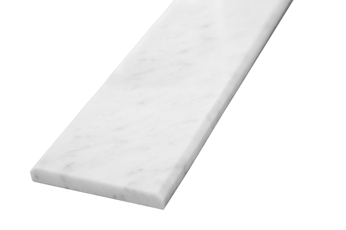 Custom Length Cut From 5x60 White Carrara Marble Thresholds Door Saddles Window Sills Shower Curbs Standard Bevel Polished