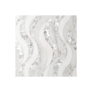 Silk Weave Water Jet Calacatta & Thassos Marble Mosaic with Mother of Pearl - Marble Barn