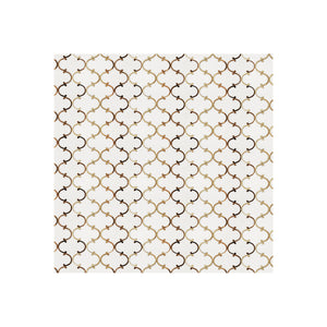 White Dance Water Jet White Marble Mosaic with Gold Brass - Marble Barn