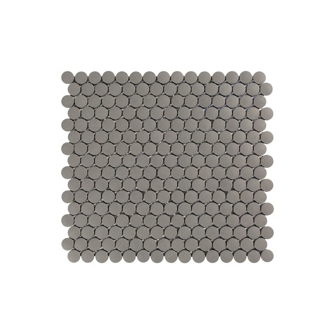 Penny Round Matte Gray Porcelain Mosaic