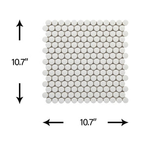 Penny Round Unglazed White Porcelain Mosaic