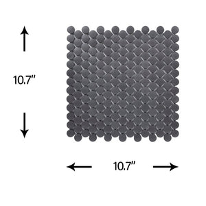 Penny Round Unglazed Dark Gray Porcelain Mosaic
