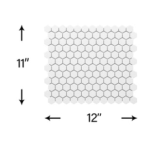 1" Hexagon Unglazed White Porcelain Mosaic