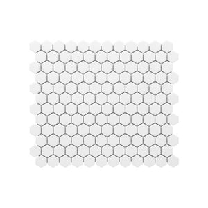 1" Hexagon Unglazed White Porcelain Mosaic