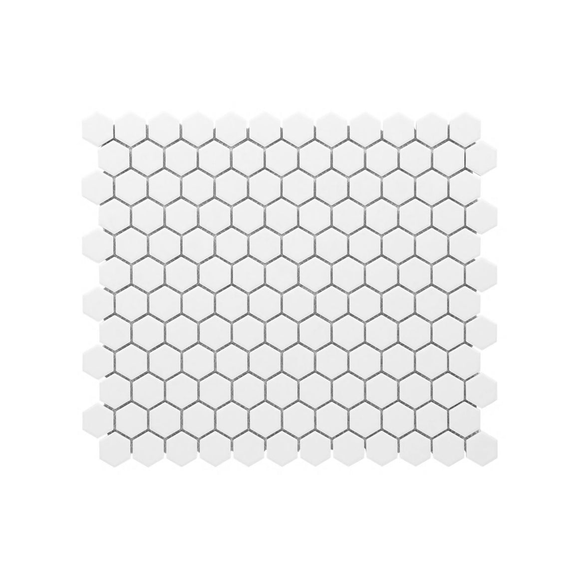 1" Hexagon Unglazed White Porcelain Mosaic