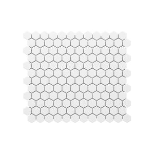 1" Hexagon Unglazed White Porcelain Mosaic