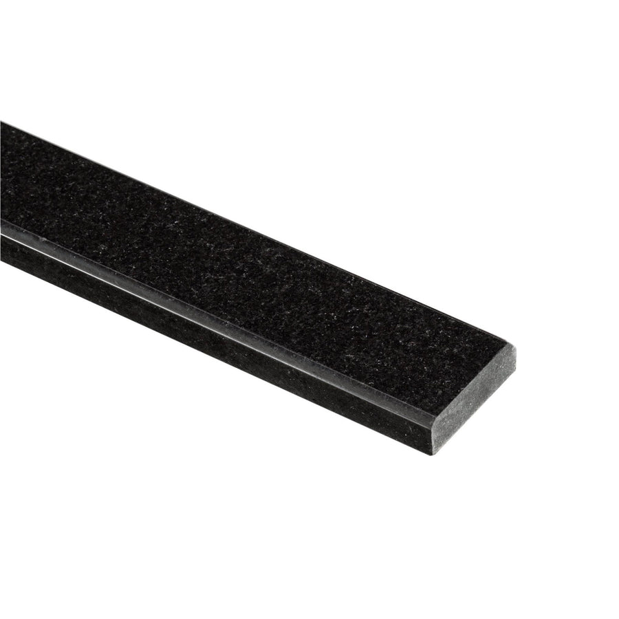 Custom Length 2x36 Black Granite Thresholds Saddles Window Sills Marble Engineered Stone Standard Bevel Polished