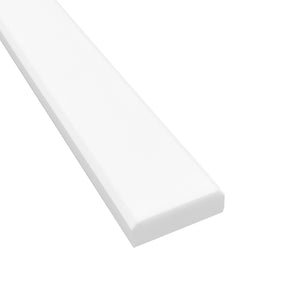 Custom Length 2x36 Bright White Thresholds Saddles Window Sills Marble Engineered Stone Standard Bevel Polished