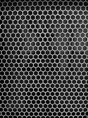 1" Hexagon Polished Black Porcelain Mosaic