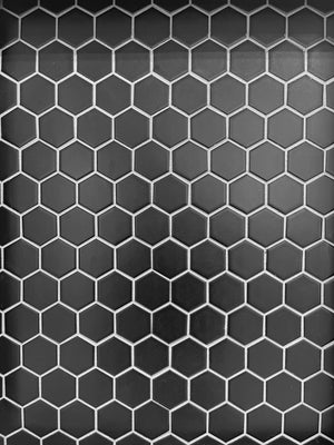 2" Hexagon Matte Black Porcelain Mosaic