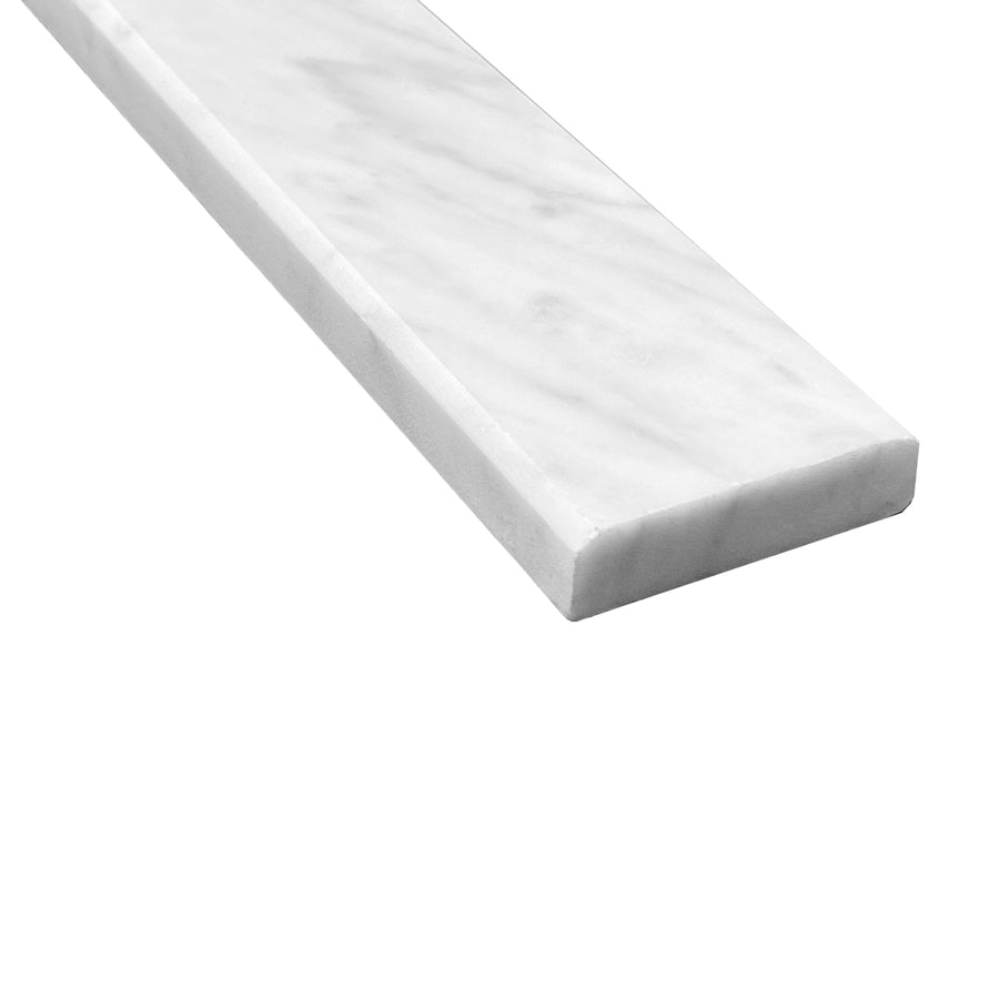 Custom Length 2x36 White Carrara Marble Thresholds Saddles Window Sills Marble Engineered Stone Standard Bevel Polished