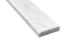 Custom Length 2x36 White Carrara Marble Thresholds Saddles Window Sills Marble Engineered Stone Standard Bevel Polished