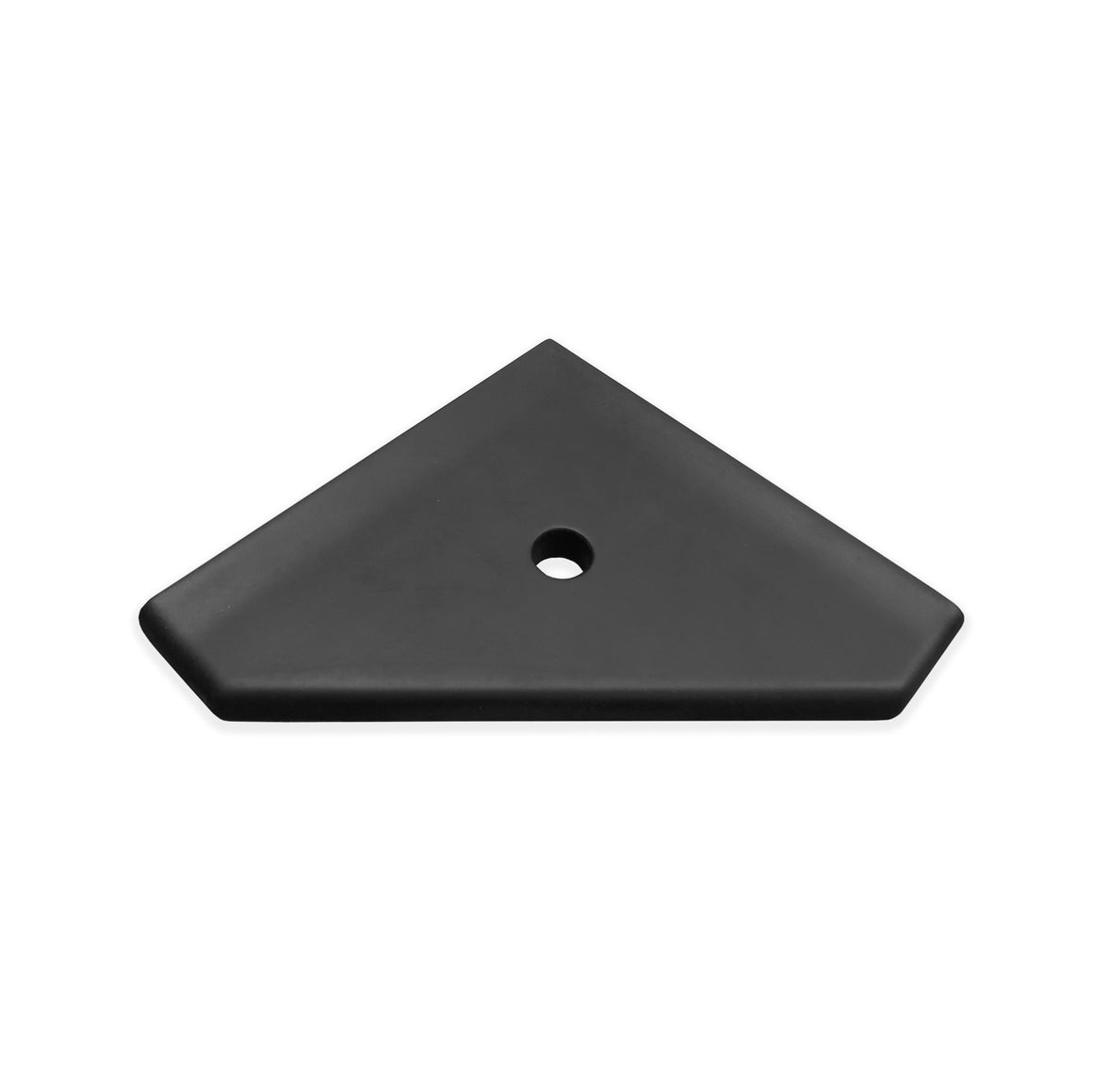 8" Matte Black Ceramic Corner Shelf Elegant Shower Shelf with a Drain Hole (Two sided Tapes Included) - Marble Barn