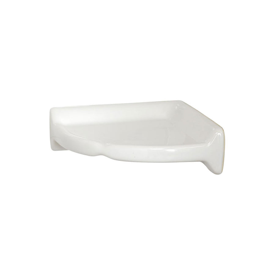 White Ceramic Corner Shower Shelf Large - Marble Barn